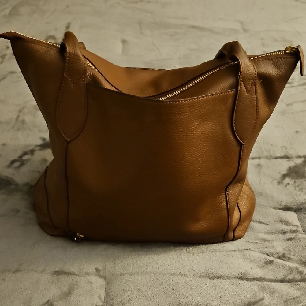 Lodis Brown Leather Tote Bag - Picture 2 of 4